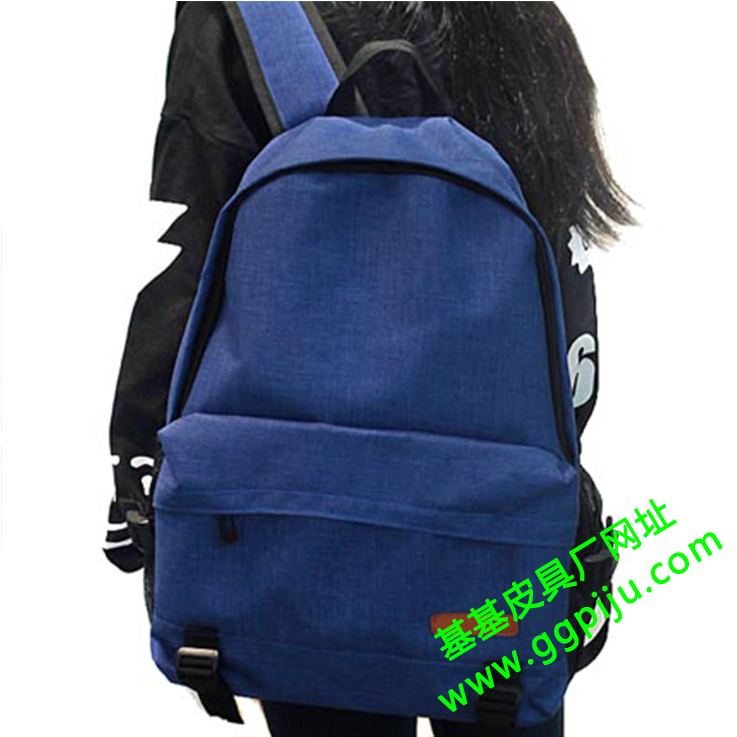 纯色帆布双肩包